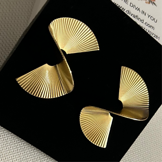 Classic Gold Twist Statement Earrings