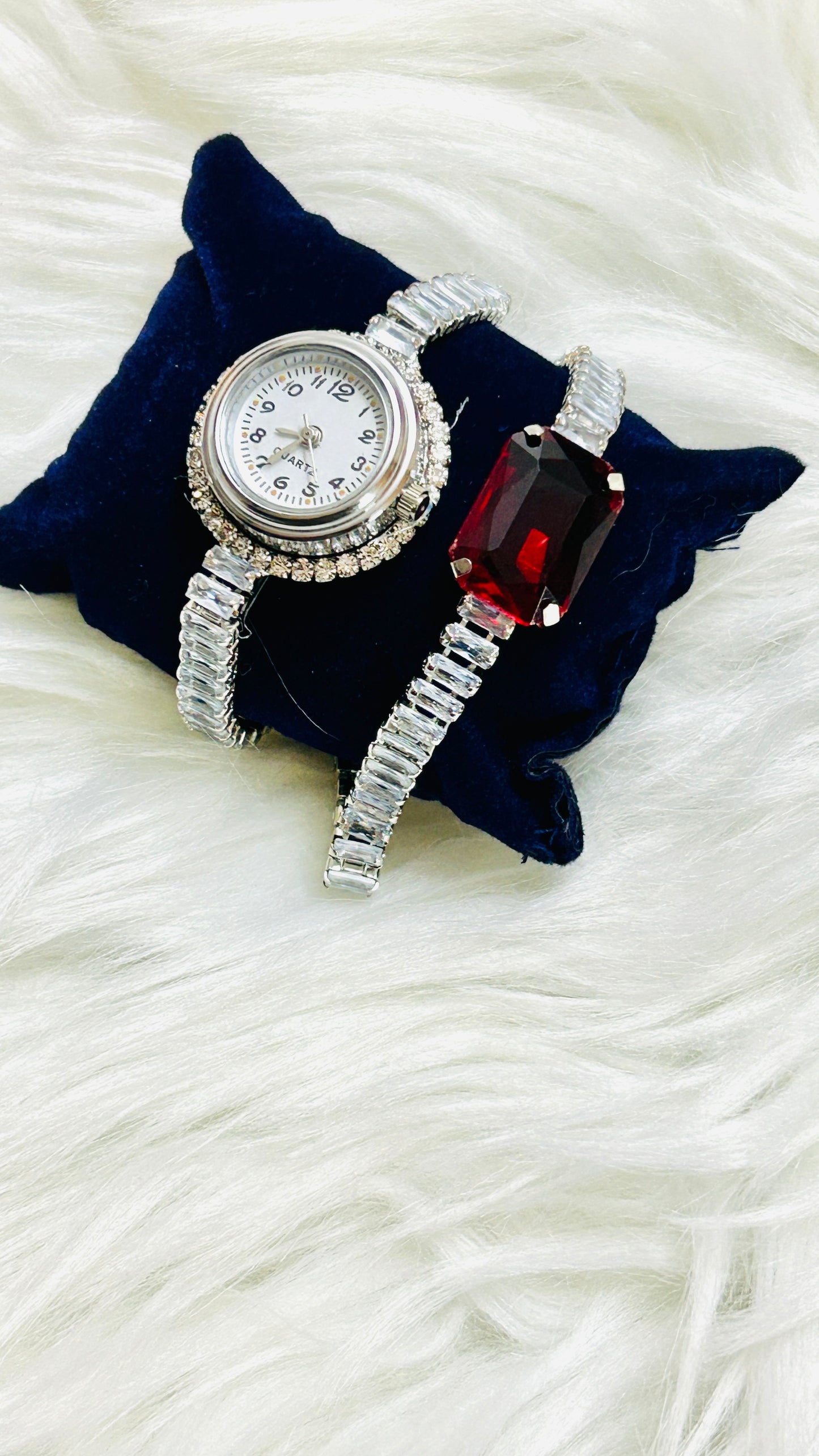 Ruby Diva Two Layered Bracelet Watch