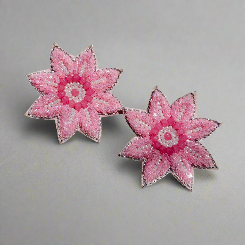 Pink Flora Studs