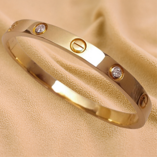 18k Gold Studded Stainless Steel Bracelets
