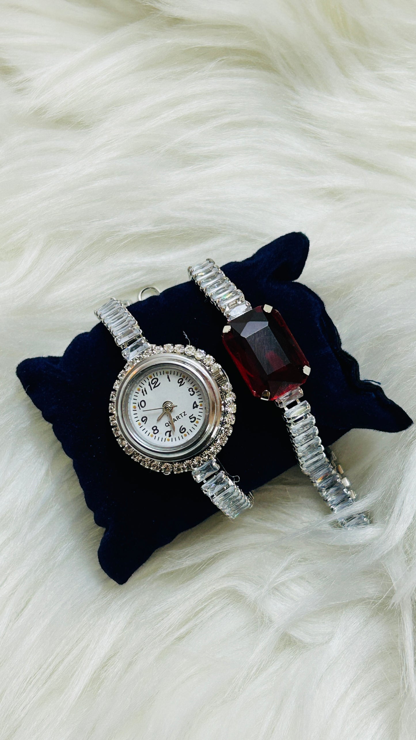 Ruby Diva Two Layered Bracelet Watch