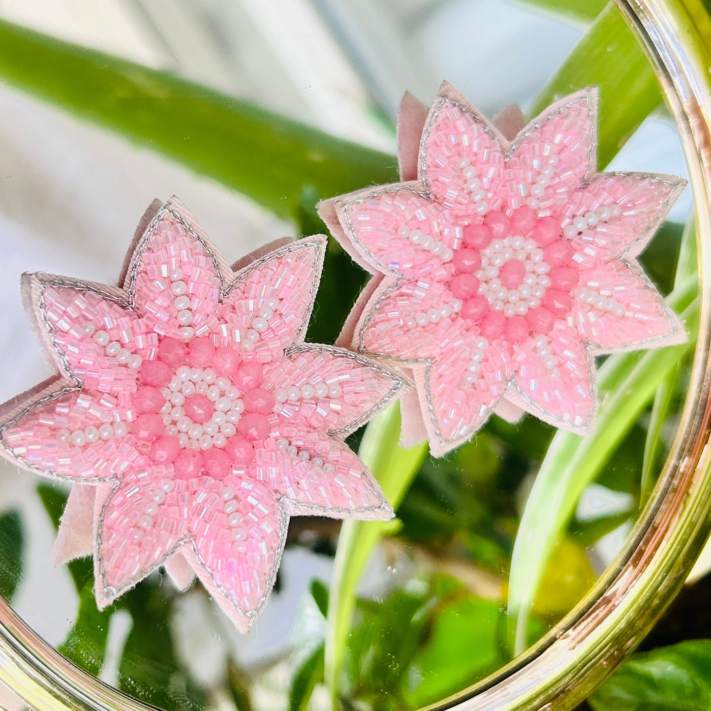 Pink Flora Studs