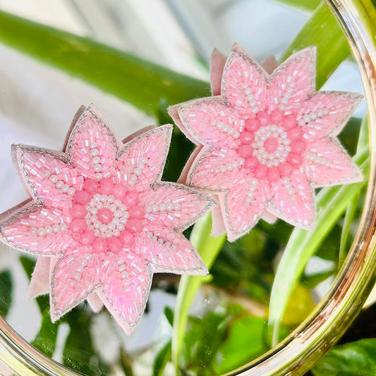 Pink Flora Studs