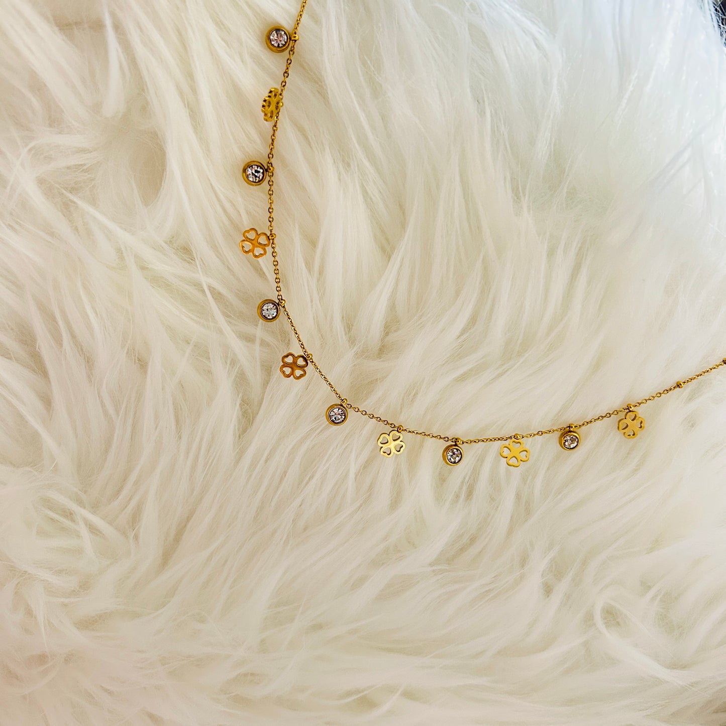 Celestial Clover Charm Necklace