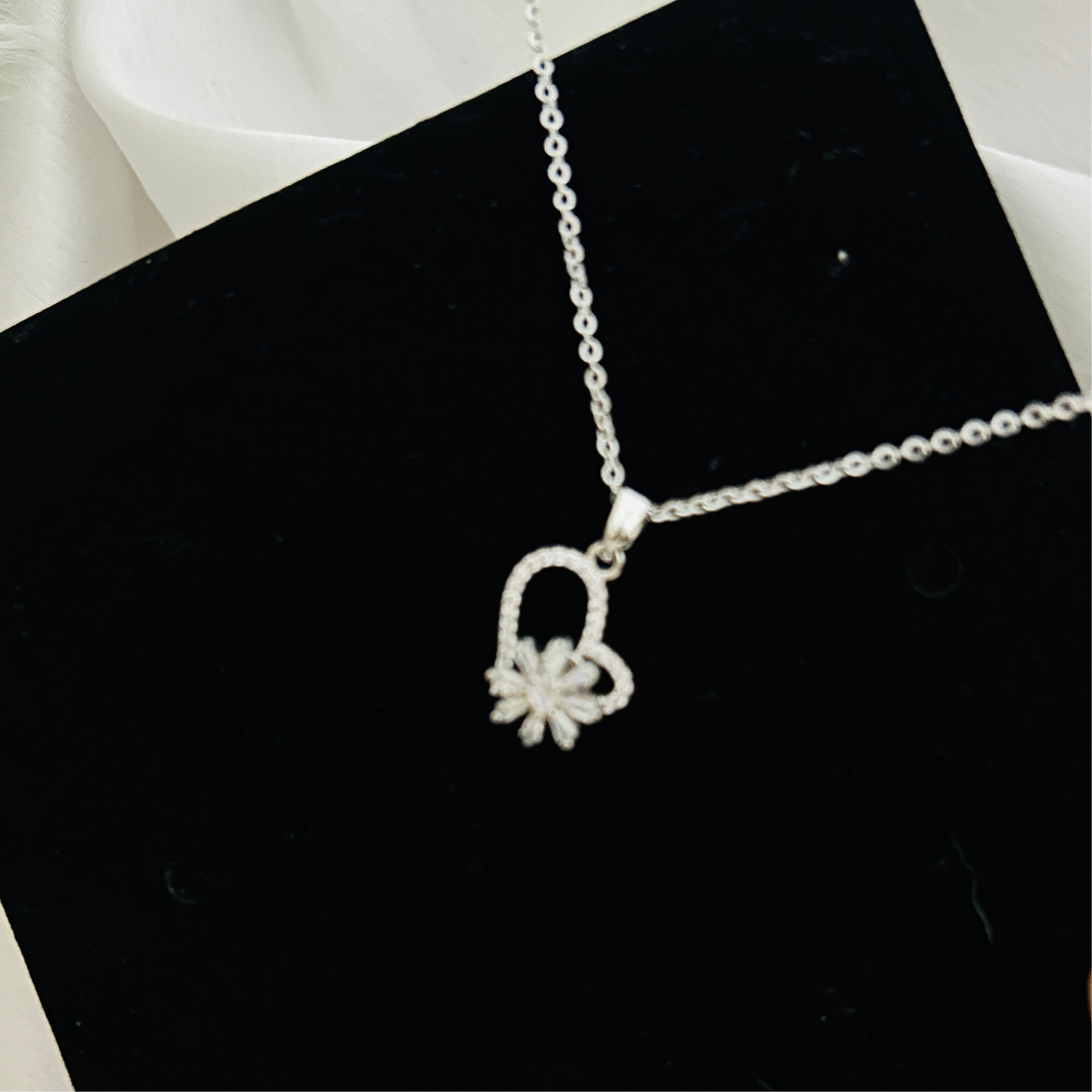 Rotating Heart Of Silver Necklace