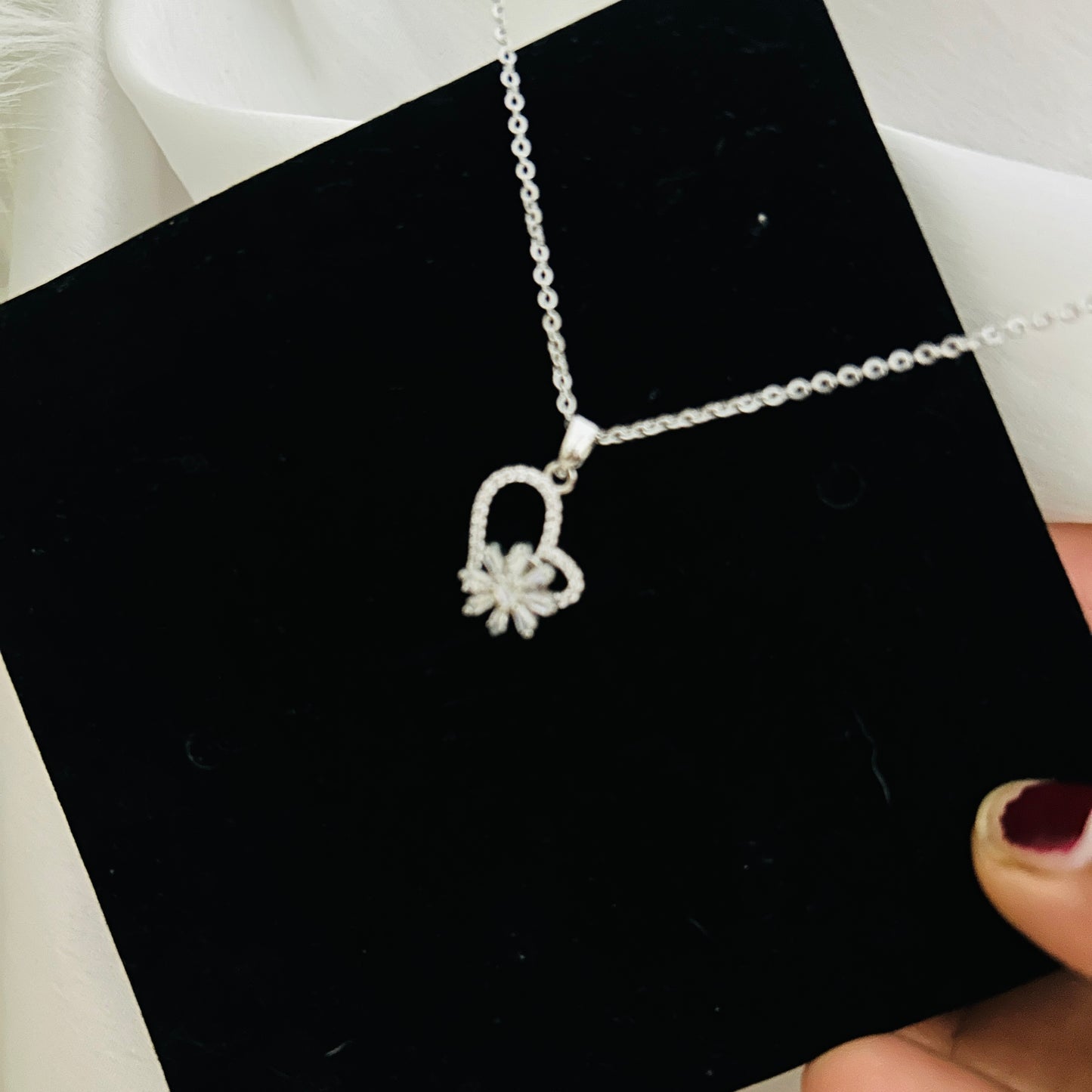 Rotating Heart Of Silver Necklace