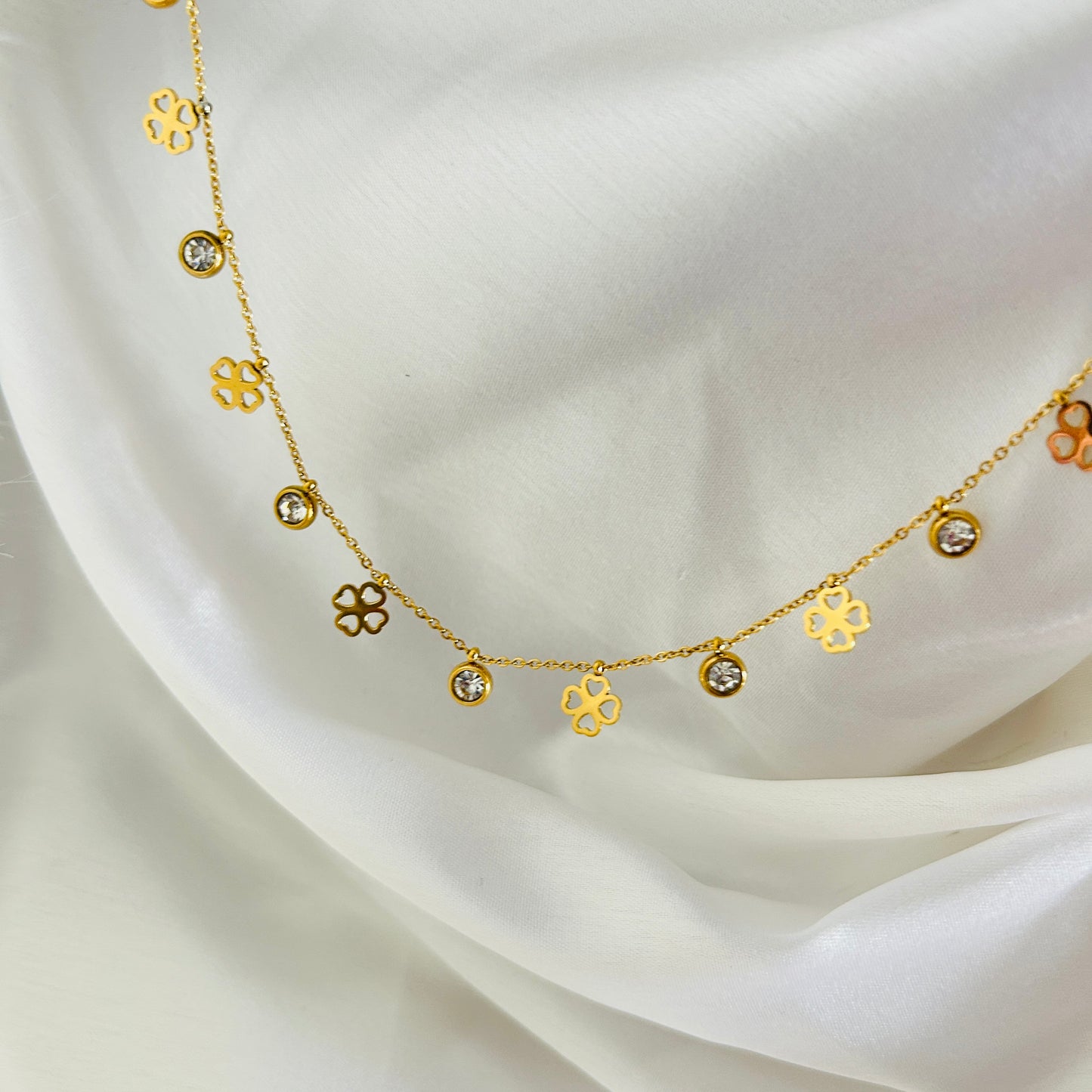 Celestial Clover Charm Necklace