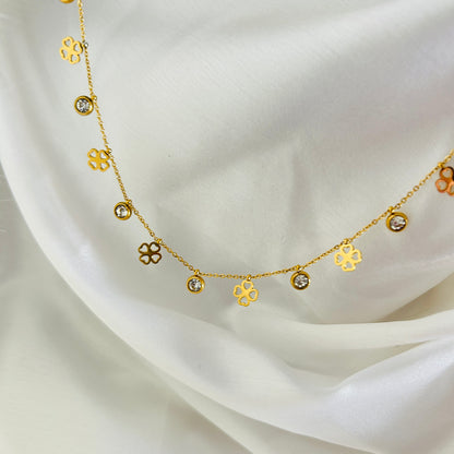 Celestial Clover Charm Necklace