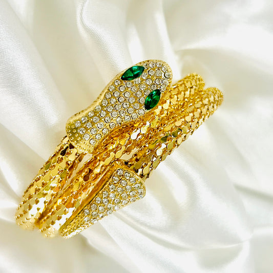 Green Eyed Snake Bracelet