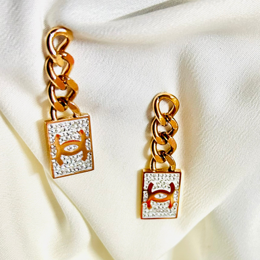 Rose Gold Branded Earrings
