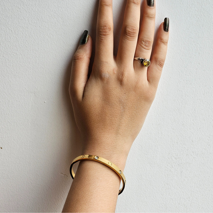 18k Gold Studded Stainless Steel Bracelets
