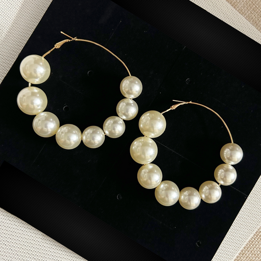 Big Pearl Hoops