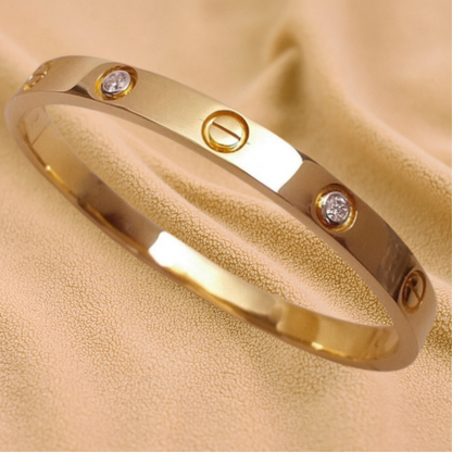 18k Gold Studded Stainless Steel Bracelets
