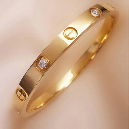 18k Gold Studded Stainless Steel Bracelets