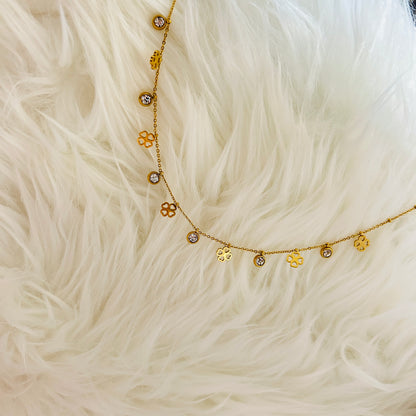 Celestial Clover Charm Necklace