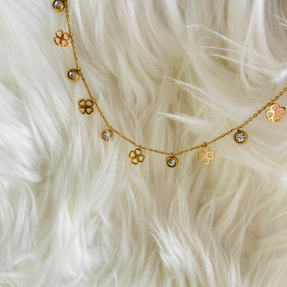 Celestial Clover Charm Necklace