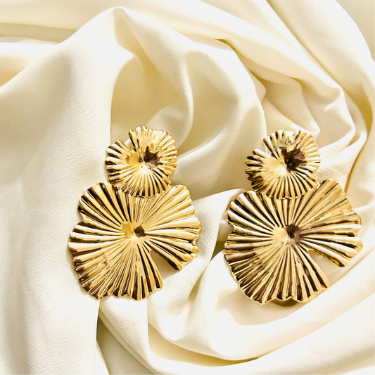 Gold Polish Statement Earrings