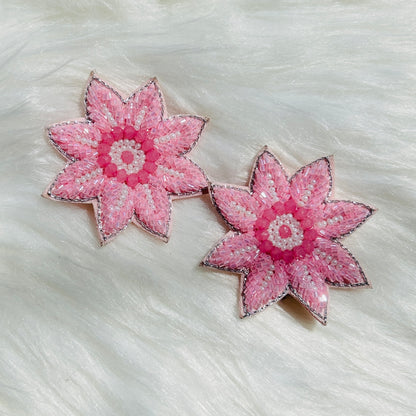 Pink Flora Studs