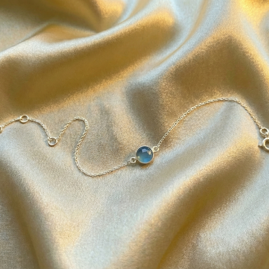 Serene Blue Tourmaline Sterling Silver Bracelet