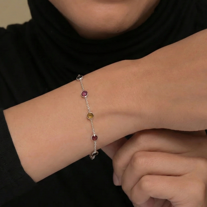 The Kaleidoscope Sterling Silver Tourmaline Bracelet