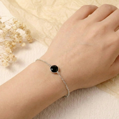 Noir Sterling Silver Black Tourmaline Bracelet