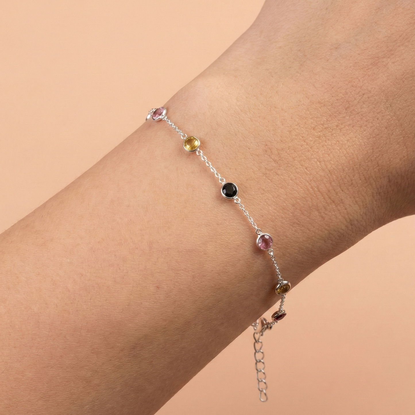 The Kaleidoscope Sterling Silver Tourmaline Bracelet