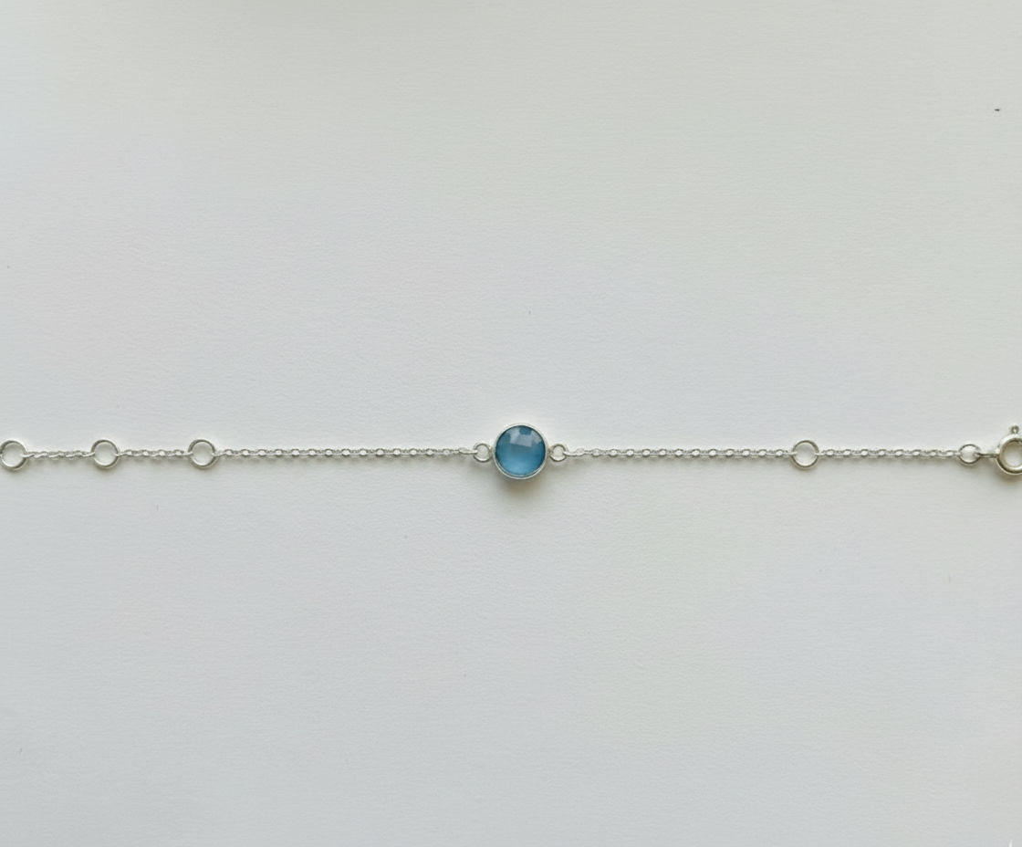 Serene Blue Tourmaline Sterling Silver Bracelet