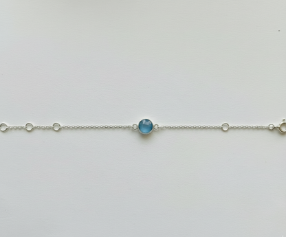 Serene Blue Tourmaline Sterling Silver Bracelet